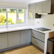 Burlesdon kitchen with Corian worktops supplied by Taps and Tubs